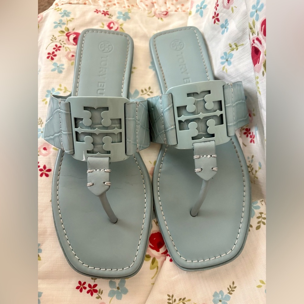 Tory Burch Size 9 Georgia Sandals in Northern Blue